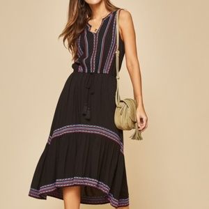 NWT Black Embroidered Hi-Lo Dress